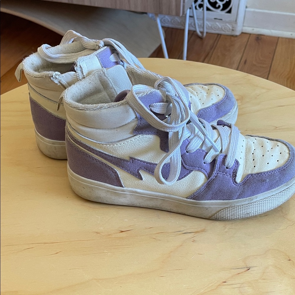 Kids High-Top Sneakers in Lavender and White - Joe Fresh big girl size 3
